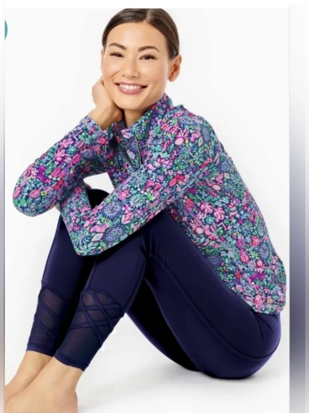 NEW LILLY PULITZER UPF 50+ Luxletic 26” Weekender High Rise Legging True Navy
